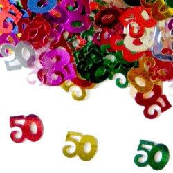 Confettis de table multicolores 50 ans Déco festive CO2775