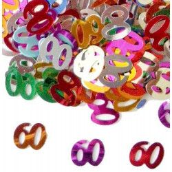 Confettis de table multicolores 60 ans Déco festive CO2776