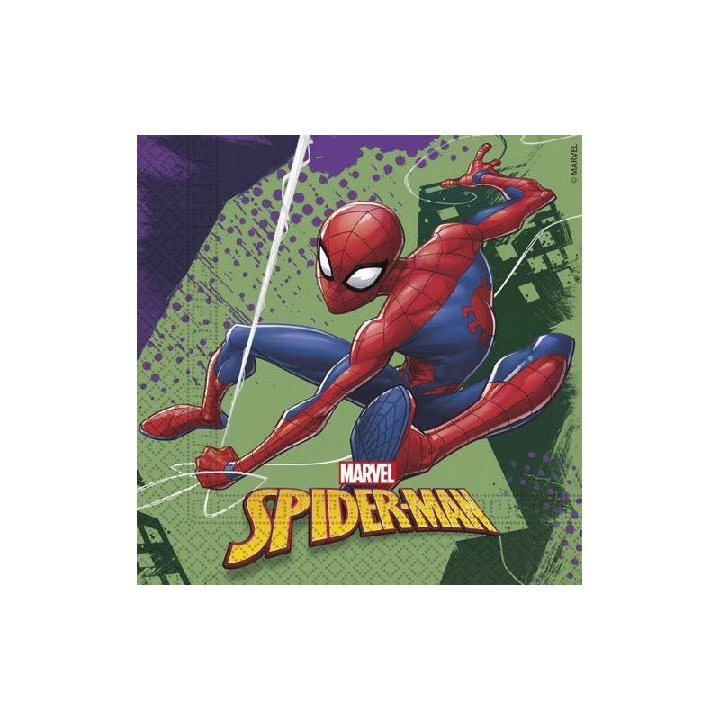 Serviettes papier x 20 Spiderman Team Up™ Déco festive LSPI89448