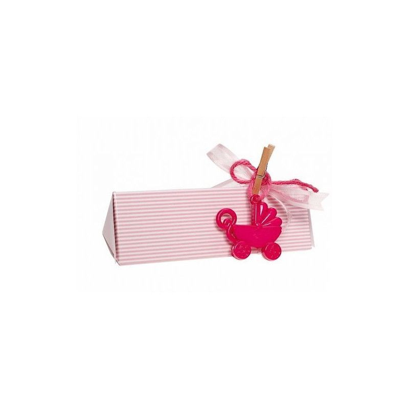 Contenant à dragées collection Alicia toblerone rose 12 cm Cake Design PRO108 ROSE