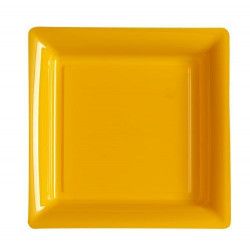 Assiettes carrées jetables mandarine 23,5 cm par 12 Déco festive V57235M