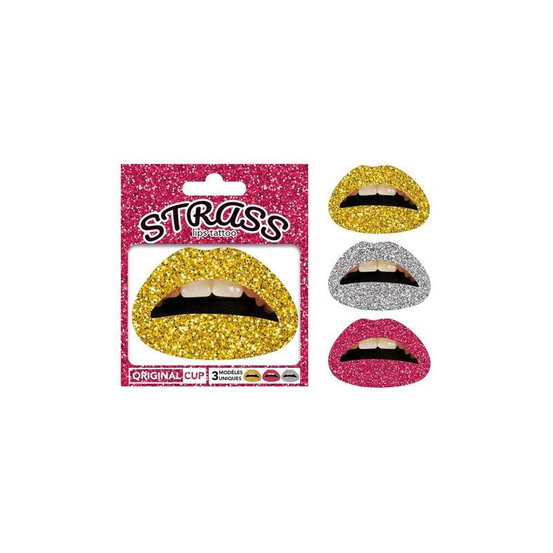 Tattoo lèvres paillettes Accessoires de fête TAT-STR